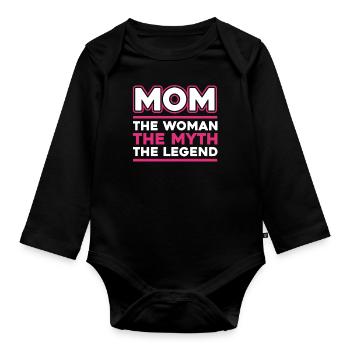 Maman Mère Maman Fête des Mères - Body Bébé bio manches longues - noir - Devant