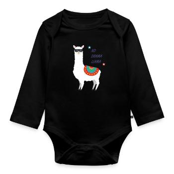 Lama - Body Bébé bio manches longues - noir - Devant