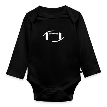 2 moitié de football - Football américain - Body Bébé bio manches longues - noir - Devant