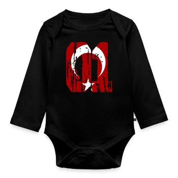 Adana 01 used style - Organic Longsleeve Baby Bodysuit - black - Front