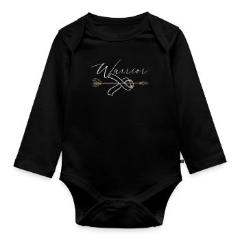 Cancer Warrior Fighter Survivor Cancer Support - Organic Longsleeve Baby Bodysuit - black - Front