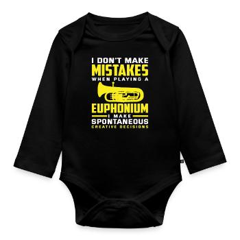 Euphonium Euphonist Euphonistin - Organic Longsleeve Baby Bodysuit - black - Front