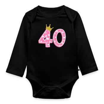 40 Krone 40e anniversaire 40 ans - Body Bébé bio manches longues - noir - Devant