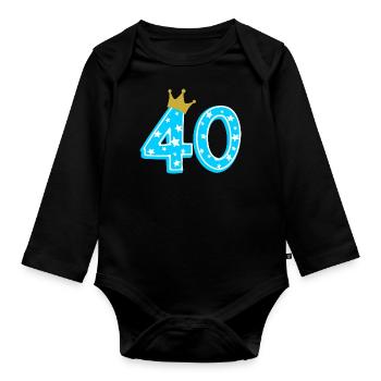 40 Krone 40e anniversaire 40 ans - Body Bébé bio manches longues - noir - Devant