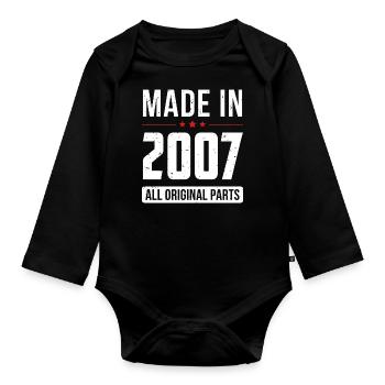 Fabriqué en 2007 - Toutes les pièces d’origine - Anniversaire - Body Bébé bio manches longues - noir - Devant