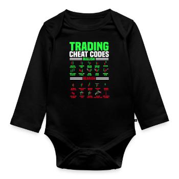 Trading, Trader, Exchange, Crypto - Organic Longsleeve Baby Bodysuit - black - Front