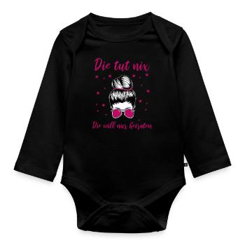 Braut Lustiger Spruch - Baby Bio-Langarm-Body - Schwarz - Vorne