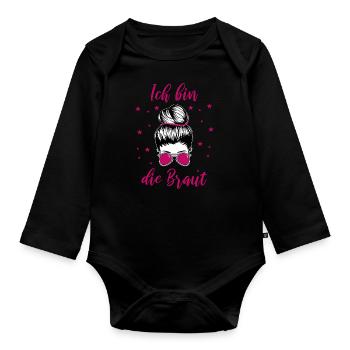 Ich Bin Die Braut Geschenk - Baby Bio-Langarm-Body - Schwarz - Vorne