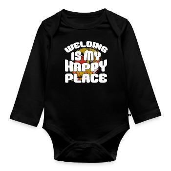 Welder - Organic Longsleeve Baby Bodysuit - black - Front