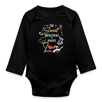 Kitchen Cook Cooking Chef Kitchen Grill Gift - Organic Longsleeve Baby Bodysuit - black - Front