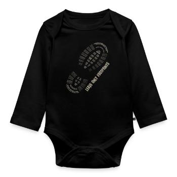 Hinterlasse Nur Fußspuren, Naturliebhaber - Baby Bio-Langarm-Body - Schwarz - Vorne