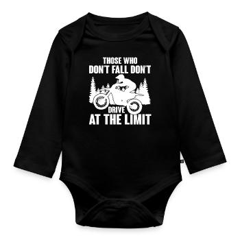 Motocross Dirt Bike - Baby Bio-Langarm-Body - Schwarz - Vorne