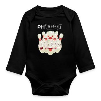 Conception de bol pour les joueurs de bowling Sportifs - Body Bébé bio manches longues - noir - Devant