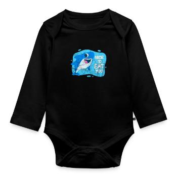 Requins Shark Ailerons de requin Shark Sea Gift - Body Bébé bio manches longues - noir - Devant