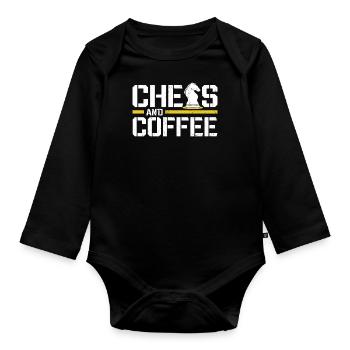 Chess Player Piece Vintage Coffee - Organic Longsleeve Baby Bodysuit - black - Front