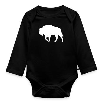 Bison Bison Bison Forest Animals Animal Lovers Gift - Organic Longsleeve Baby Bodysuit - black - Front
