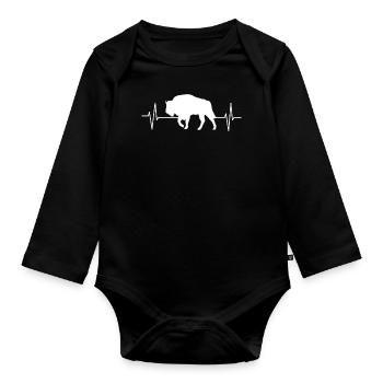 Bison Bison Bison Forest Animals Animal Lovers Gift - Organic Longsleeve Baby Bodysuit - black - Front