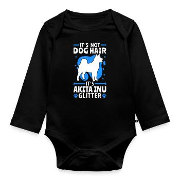 C’est Akita Glitter Japonais Akita Inu - Body Bébé bio manches longues - noir - Devant