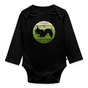 Squirrel Forest Animals Animal Lover Gift - Organic Longsleeve Baby Bodysuit - black - Front