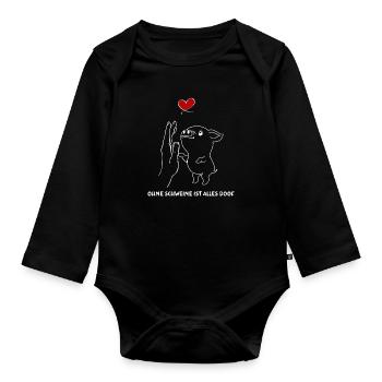 Ohne Schweine Ist Alles Doof - Baby Bio-Langarm-Body - Schwarz - Vorne