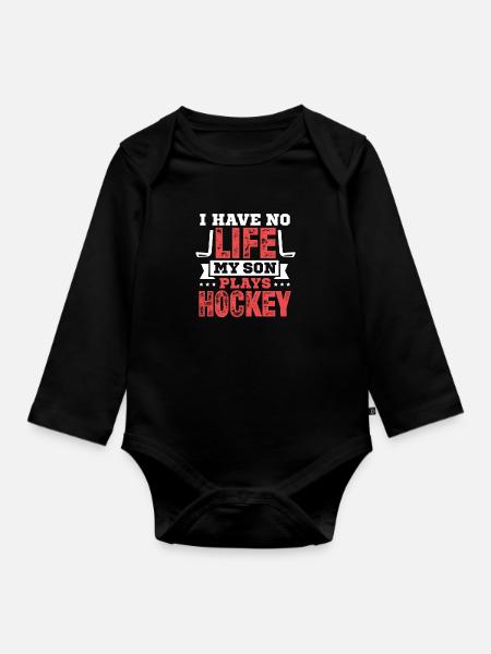 Eishockey - Baby Bio-Langarm-Body - Schwarz