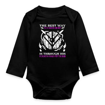 Servantes de bouclier vikings, Vikings, Bouclier Jeune fille - Body Bébé bio manches longues - noir - Devant