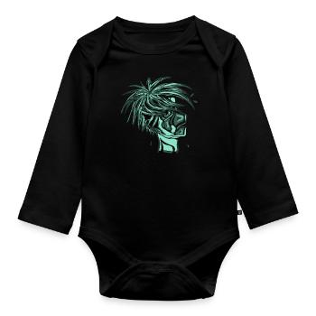 Manga Junge - Baby Bio-Langarm-Body - Schwarz - Vorne