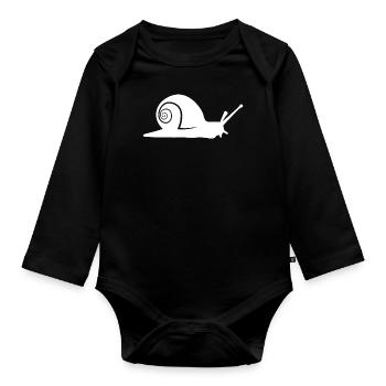 Escargot Forêt Animaux Amoureux Des Animaux Cadeau - Body Bébé bio manches longues - noir - Devant