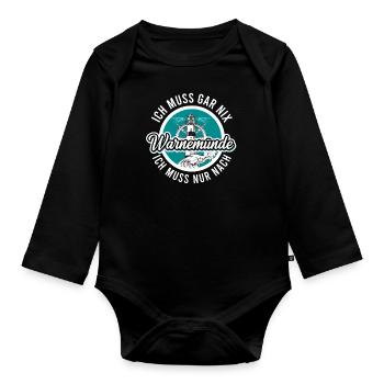 Warnemünde - Baby Bio-Langarm-Body - Schwarz - Vorne