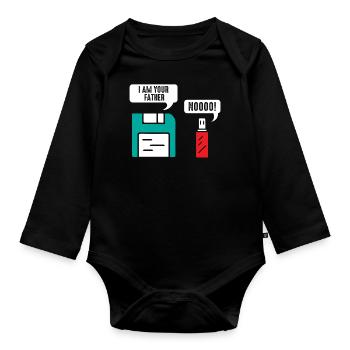 Informatiker Nerd Geek - Baby Bio-Langarm-Body - Schwarz - Vorne