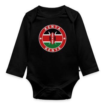 Kenya - Organic Longsleeve Baby Bodysuit - black - Front