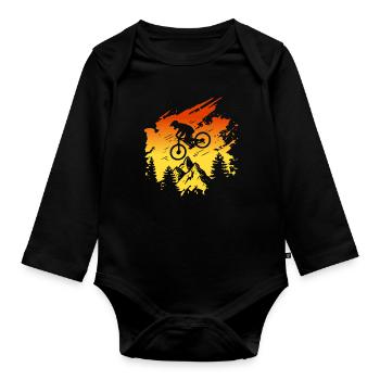 Vintage Downhill Mountain Biket Biker - Body Bébé bio manches longues - noir - Devant
