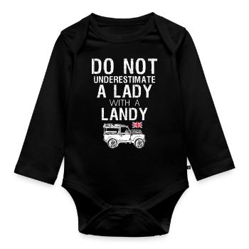 Lady With Landy - Organic Longsleeve Baby Bodysuit - black - Front
