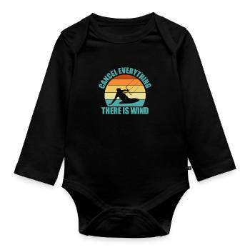 Kitesurfing - Organic Longsleeve Baby Bodysuit - black - Front