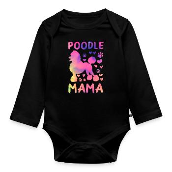Caniche Mama Caniche Maman Caniche Amoureux - Body Bébé bio manches longues - noir - Devant