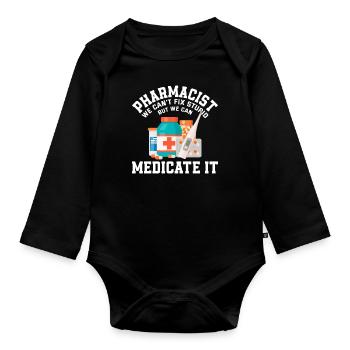 Pharmacien Pharmacien Pharmacie Cadeau - Body Bébé bio manches longues - noir - Devant