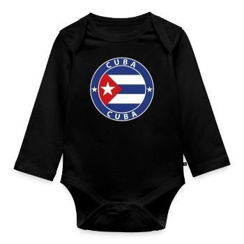 Cuba - Organic Longsleeve Baby Bodysuit - black - Front