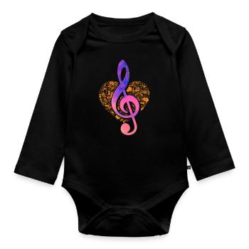 Musiciens de musique Chanteur Chanteur Musicien - Body Bébé bio manches longues - noir - Devant