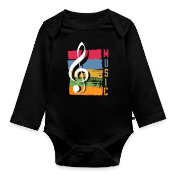 Musiciens de musique Chanteur Chanteur Musicien - Body Bébé bio manches longues - noir - Devant