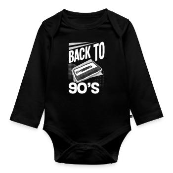 Tenue de fête des années 90 Costume de fête des années 90 - Body Bébé bio manches longues - noir - Devant
