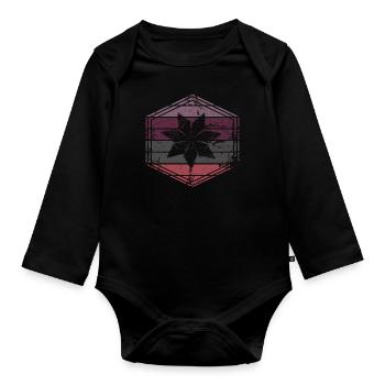 Siebenstern Fichtelgebirge Blume - Baby Bio-Langarm-Body - Schwarz - Vorne