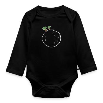 welt kugel - Baby Bio-Langarm-Body - Schwarz - Vorne