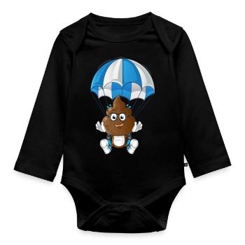 parachute - Body Bébé bio manches longues - noir - Devant