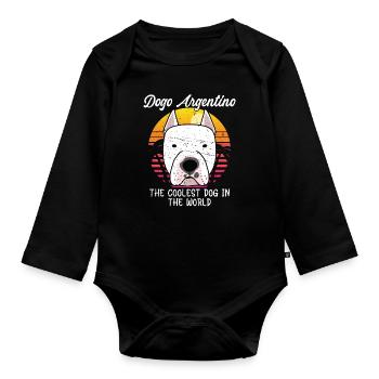 Dogo Argentino Dog Dog Owner Cadeau - Body Bébé bio manches longues - noir - Devant