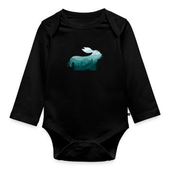 Hare - Organic Longsleeve Baby Bodysuit - black - Front