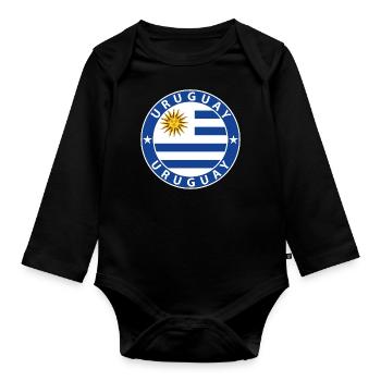 Uruguay - Baby Bio-Langarm-Body - Schwarz - Vorne