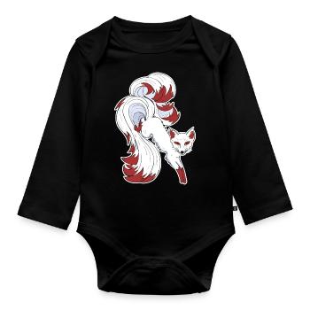 Nine-tailed fox - Organic Longsleeve Baby Bodysuit - black - Front