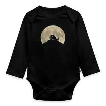Escargot Lune Forêt Animaux Amoureux des animaux Cadeau - Body Bébé bio manches longues - noir - Devant