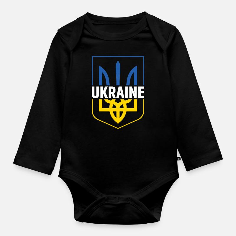 Ukraine - Body Bébé bio manches longues - noir