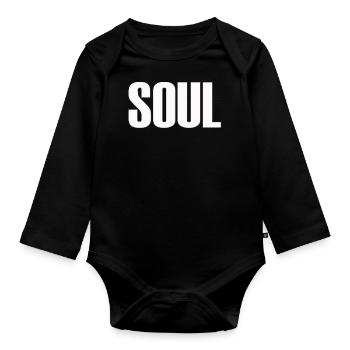 soul sehle rnb menschlich love peace heart liebe - Baby Bio-Langarm-Body - Schwarz - Vorne